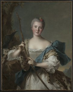Porträtt av en kvinna som Diana av Jean-Marc Nattier