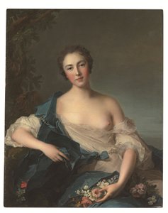 Porträtt av en kvinna som Flora av Jean Marc Nattier