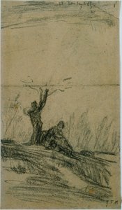 Figure Seated Under a Tree av Jean Francois Millet