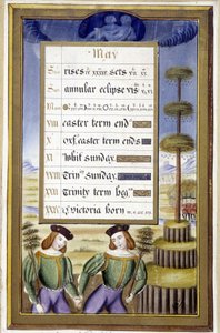 Maj: Majträd (Gemeaux) - faksimil av Anne av Bretagnes timmar, av Jean Bourdichon