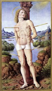 Sankt Sebastian - av Jean Bourdichon, i "Anne av Bretagnes timmar"