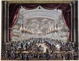 Franska revolutionen: vakternas bankett i Paris, ca 1750-1800 (gravyr) av Jean (after) Duplessis Bertaux