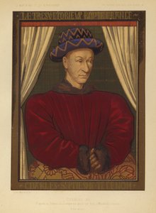 Charles VII, kung av Frankrike (chromolitho)