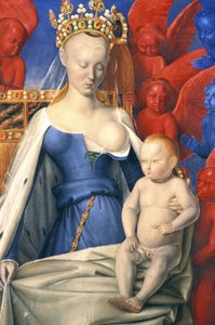 Den ammande jungfrun i hermelinrock avbildad som Agnes Sorel - detalj - (efter Jungfrun av Antwerpen, av Jean Fouquet, cirka 1452-1455)