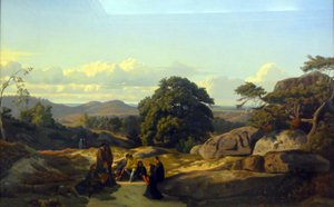 Abaelard pratar med sina elever i närheten av Melun av Jean Achille Benouville
