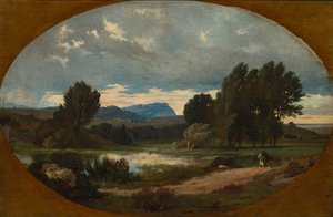 Landskap med ryttare på vit häst, 1846.