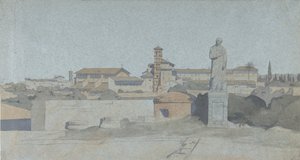 SS. Giovanni e Paolo, sett från Villa Mattei, Rom, .