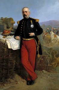 Achille Bazaine (1811-1888) marechal of the Empire 1864: porträtt av Francois Achille Bazaine (Francois-Achille) representerande befälhavare för den franska expeditionsstyrkan i Mexiko mellan 1863 och 1867, målning av Jean Adolphe Beauce (18718, 18718)-187