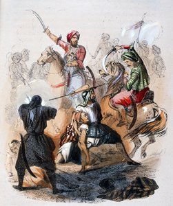 Ibrahim Pasha (1789-1848) på slagfältet under fälttåget mot wahhabiterna av Jean Adolphe Beauce