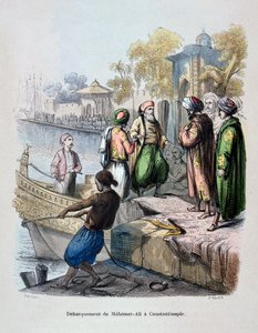 Mahomet Ali anländer till Konstantinopel, c1847. av Jean Adolphe Beauce