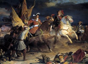 Slaget vid Villaviciosa vunnet av Marechal-hertigen av Vendome över greven av Stahremberg den 10/12/1710. Slaget vid Villaviciosa ägde rum under det spanska tronföljdskriget och motsatte sig de spanska och franska arméerna till länderna i Österrike,