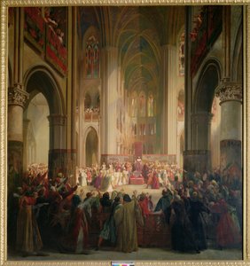 Generalständerna i Paris möte i Notre-Dame efter Karl IV:s död (1295-1328) av Jean Alaux