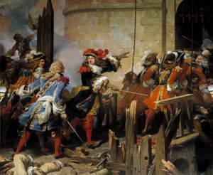 Valenciennes stormades av Ludvig XIV (1638-1715) den 17/03/1677 leder Vauban de militära operationerna. Målning av Jean Alaux dit le Romain (1786-1864) 1837 sön. 4,15x4,65 m - Valenciennes stormades av Ludvig XIV (1638-1715) den 17 mars 1677. Vauban leder 