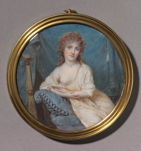 Porträtt av en kvinna som ligger på en soffa, ca. 1804.