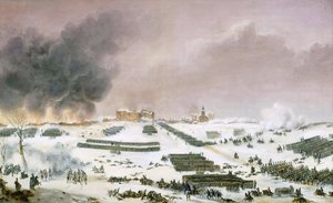 Kampanj av Preussen och Polen (1806-1807) - Simeon Jean Antoine Fort (1793-1861): Slaget vid Eylau, attack av kyrkogården 7 februari 1807, Musee de la Histoire de France, Chateau de Versailles av Jean Antoine Simeon Fort
