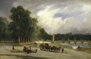 Le Cours-la-Reine, cirka 1828 (olja) av Jean Antoine Theodore Gudin
