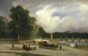 Utsikt över Cours la Reine, ca 1828 (olja på duk) av Jean Antoine Theodore Gudin