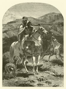 Harjakt i Algeriet med vinthundar (gravyr)