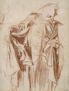 Schauspieler, der mit dem Kopf nach rechts gedreht steht, ca. 1719-1720