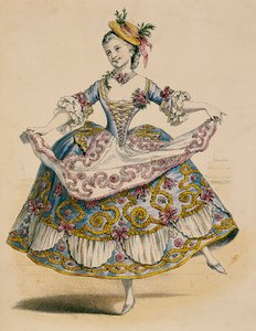 Hofmann im ländlichen Kostüm bei Fête Galante, nach einer Zeichnung von Jean Antoine Watteau