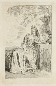 Modische Figuren von Jean-Antoine Watteau
