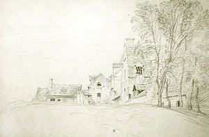 Landschaft entlang einer von Bäumen gesäumten Straße