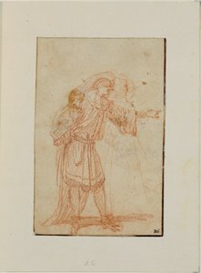 Der Doktor, Figur der italienischen Komödie, und eine Frau von Jean-Antoine Watteau