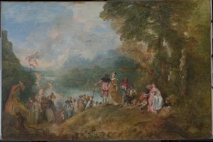 Pilgrimsfärd till Cythera Ombordstigning för Cythera, 1717 av Jean Antoine Watteau
