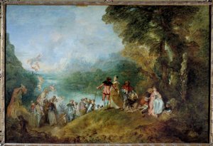 Pilgrimsfärd till Isle of Cythera (Ombordstigning för Cythera) av Jean Antoine Watteau