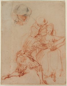 Studera för "The Romancer" av Jean-Antoine Watteau