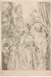 Die Kleidung ist italienisch von Jean Antoine Watteau
