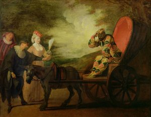 Harlekinen, månens kejsare, ca 1712 av Jean Antoine Watteau