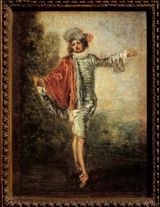 Den likgiltiga. Målning av Jean Antoine Watteau (1684-1721), cirka 1717. Olja på trä. Mått: 0,25 X 0,19 m. - Den likgiltige mannen. Målning av Jean Antoine Watteau (1684-1721), ca 1717. Olja på trä. 0,25 x 0,19 m. Louvren, Paris