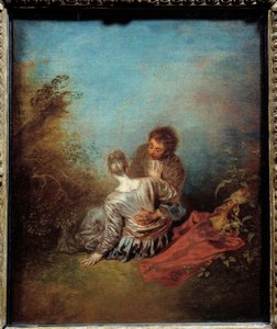 Fel steg. Målning av Jean Antoine Watteau (1684-1721) av Jean Antoine Watteau