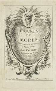 Titelseite, aus Figures de modes von Jean-Antoine Watteau