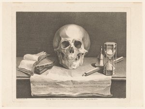 Stilleben med vanitas-symboler av Jean Aubert