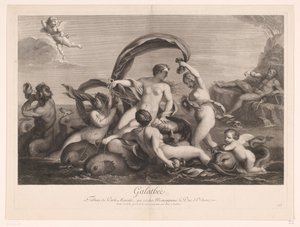 Galatea bevakad av Polyphemus Galathee (titel på objekt)