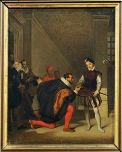 Don Pedro de Tolede, den spanske ambassadören, sägs ha träffat en page som bar Henrik IV:s svärd i... av Jean Auguste Dominique Ingres