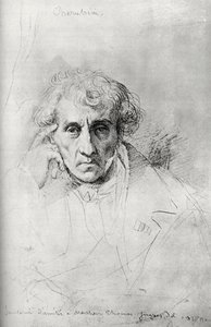 Luigi Cherubini 1760-1842, italiensk kompositör, 1830. av Jean Auguste Dominique Ingres