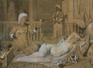 Odalisque med en slav, 1858 av Jean Auguste Dominique Ingres