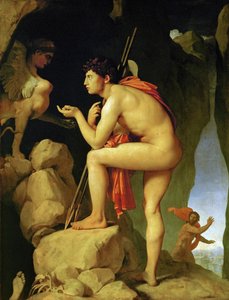 Oidipus löser sfinxens gåtor... av Jean Auguste Dominique Ingres