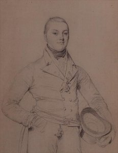 Porträtt av amiral Sir Fleetwood Broughton Reynolds Pellew (1789-1861) av Jean Auguste Dominique Ingres