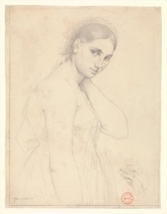 Studie till "Rafael och Fornarina" (?) av Jean Auguste Dominique Ingres