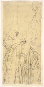 Studie för klänningen och händerna på Madame Moitessier av Jean Auguste Dominique Ingres