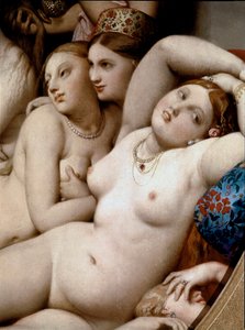 Det turkiska badet, detalj (olja på trä av Jean Auguste Dominique Ingres