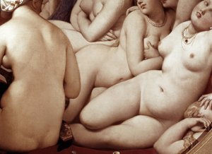Det turkiska badet, detalj (1862, olja på trä) av Jean Auguste Dominique Ingres