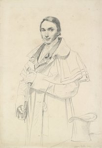 Tre fjärdedels porträtt av Jean-Francois-Antoine Forest (grafit på vitt vävt papper) av Jean Auguste Dominique Ingres