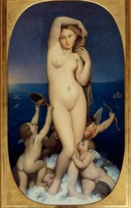 Venus Anadyomene Målning av Jean Auguste Dominique Ingres (1780-1867) 1800-talets sön. 1,6x0,9 m Chantilly, musée Conde - Venus Anadyomene. Målning av Jean Auguste Dominique Ingres (1780-1867) av Jean Auguste Dominique Ingres