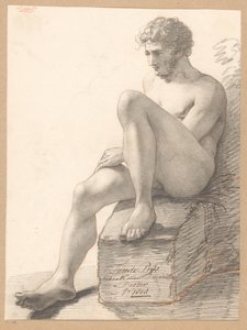 Sittande manlig naken, sedd framifrån (2:a pris 1808)