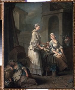 ""The flower girl"" (A flower girl) Målning av Jean-Baptiste (Jean Baptiste) Charpentier (1728-1806) 1795-1799 Pushkin Museum, Moskva